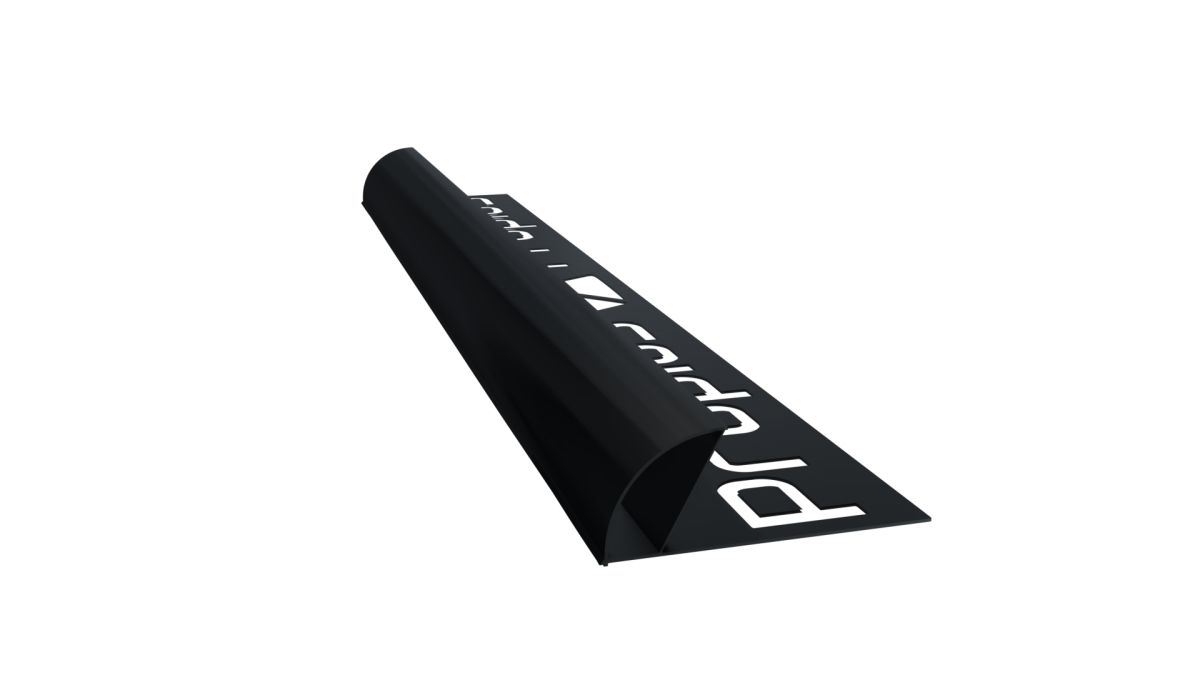 Black Spring-Loaded Ceramic & Tile Outer Corner Profile Luxury - PVC