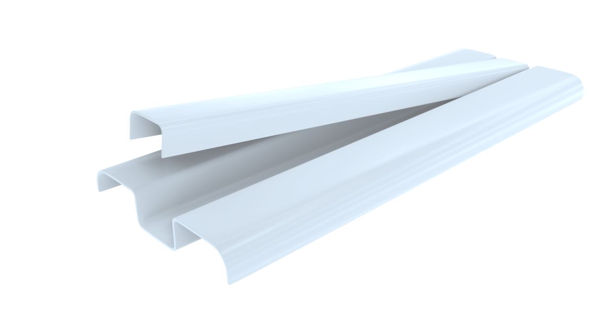 White Slatted Baseboard PVC