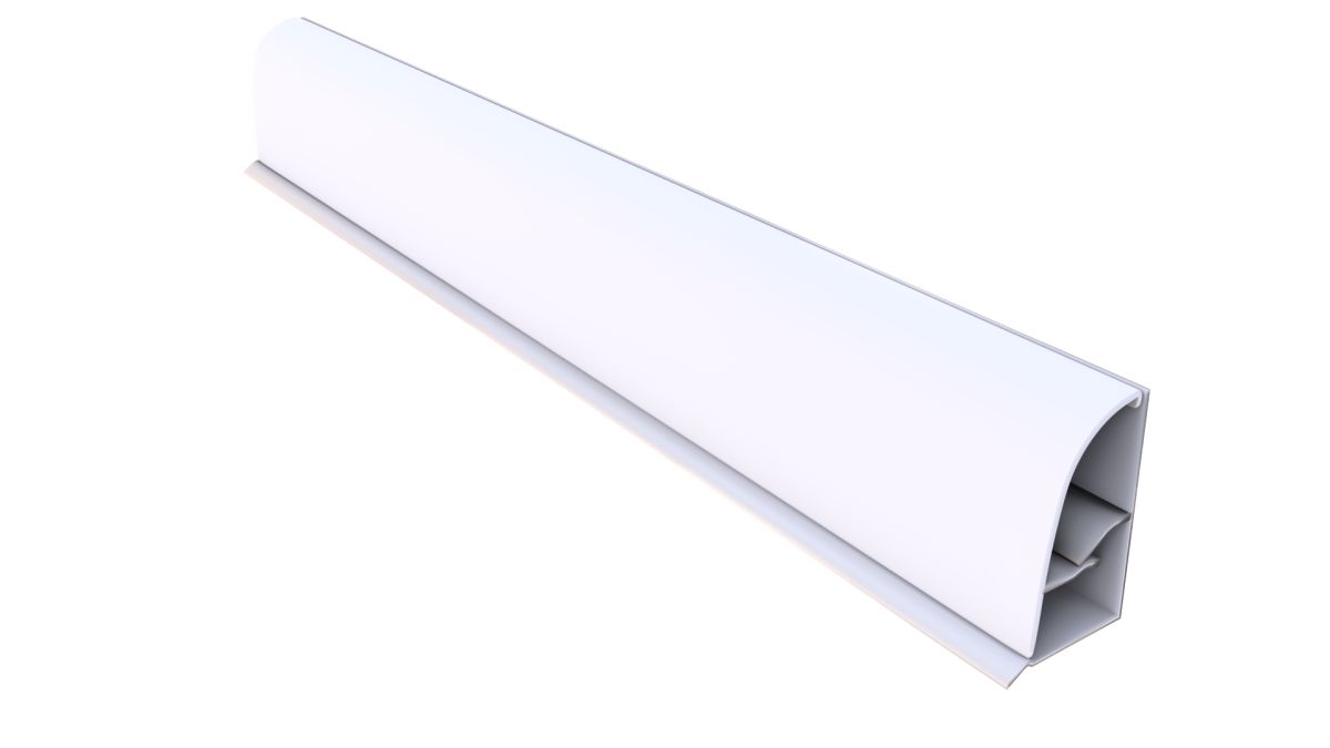 Beyaz Dış Bükey Tezgah Süpürgeliği